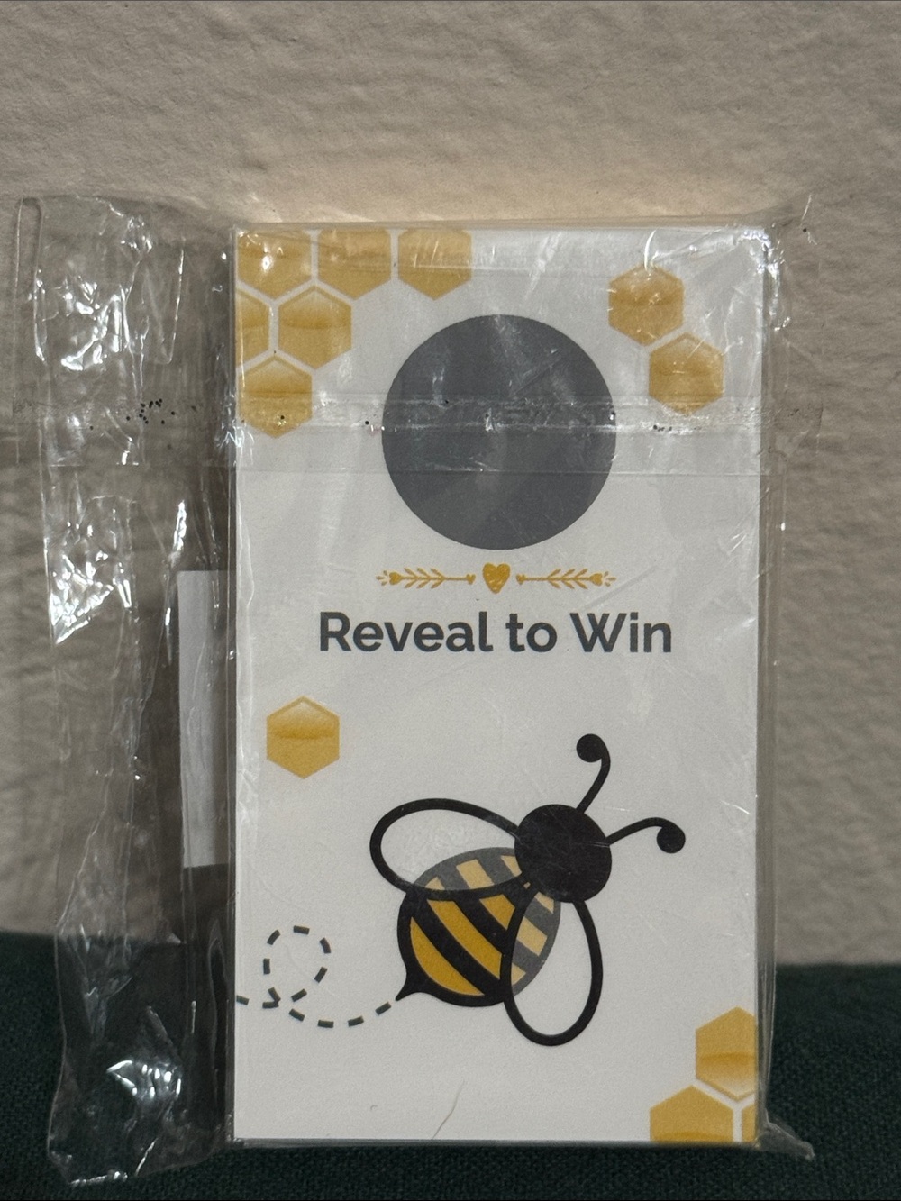 Reveal to Win Scratch Card Game - White & Yellow Bee Design